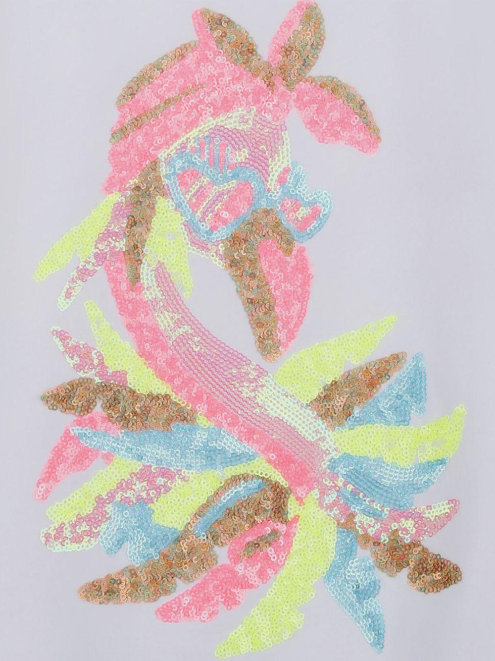 T-shirt per bambina Billieblush bianca con paillettes - Rubino Kids