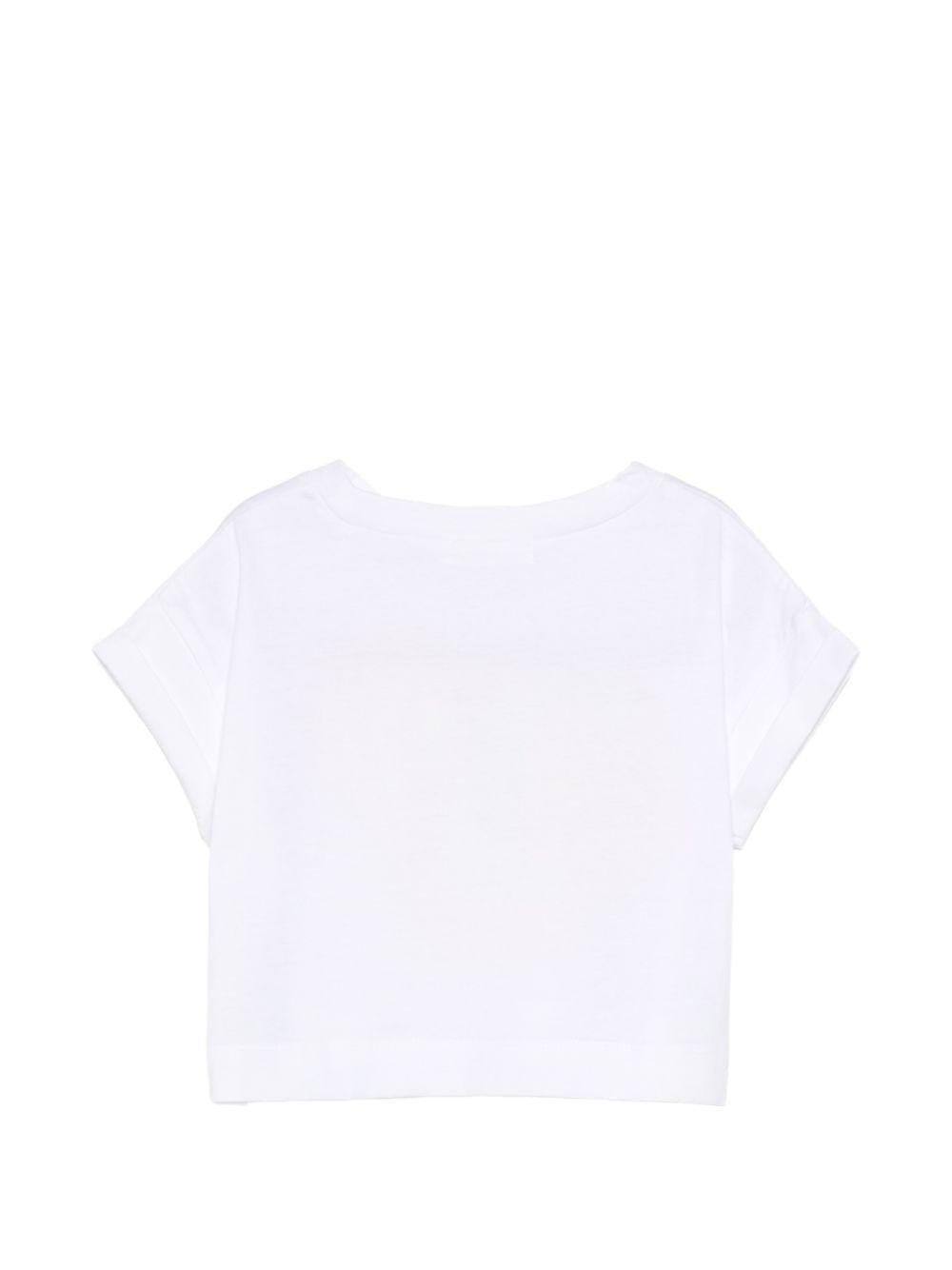 T-shirt per bambina Billieblush bianca con stampa grafica - Rubino Kids