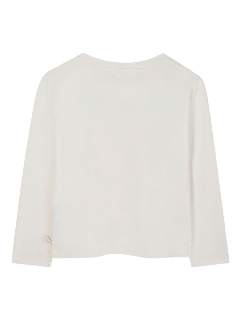 T-shirt per bambina Billieblush bianco con decorazione con paillettes - Rubino Kids