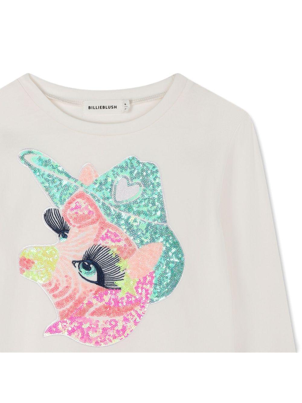 T-shirt per bambina Billieblush bianco con decorazione con paillettes - Rubino Kids