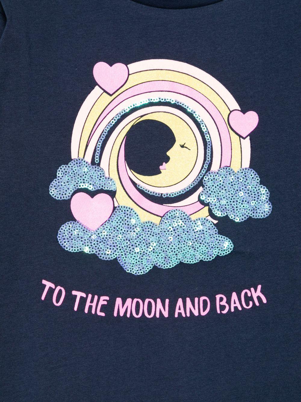 T-shirt per bambina Billieblush blu con ricamo con paillettes - Rubino Kids