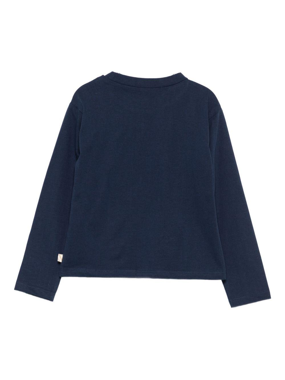 T-shirt per bambina Billieblush blu con ricamo con paillettes - Rubino Kids