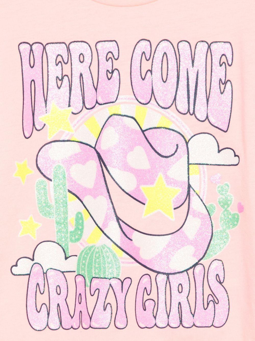 T-shirt per bambina Billieblush rosa con stampa grafica - Rubino Kids