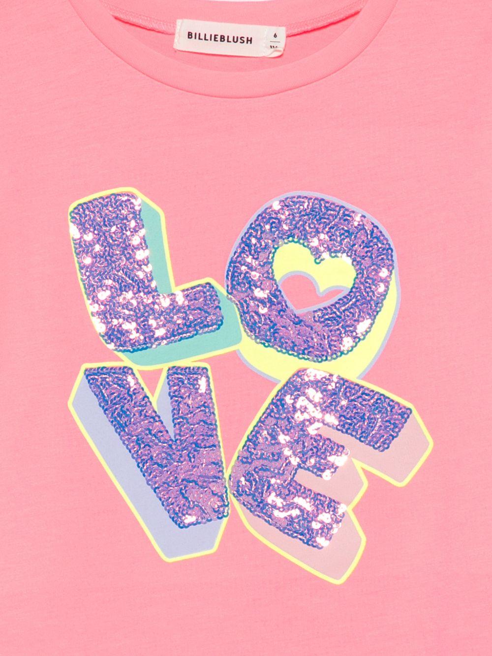 T-shirt per bambina Billieblush rosa con stampa grafica - Rubino Kids