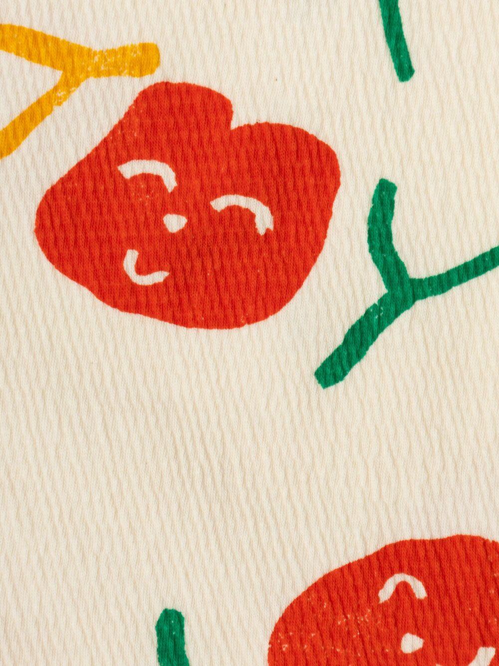 T-shirt per bambina Bobo Choses Smiling Joy beige con design crop - Rubino Kids