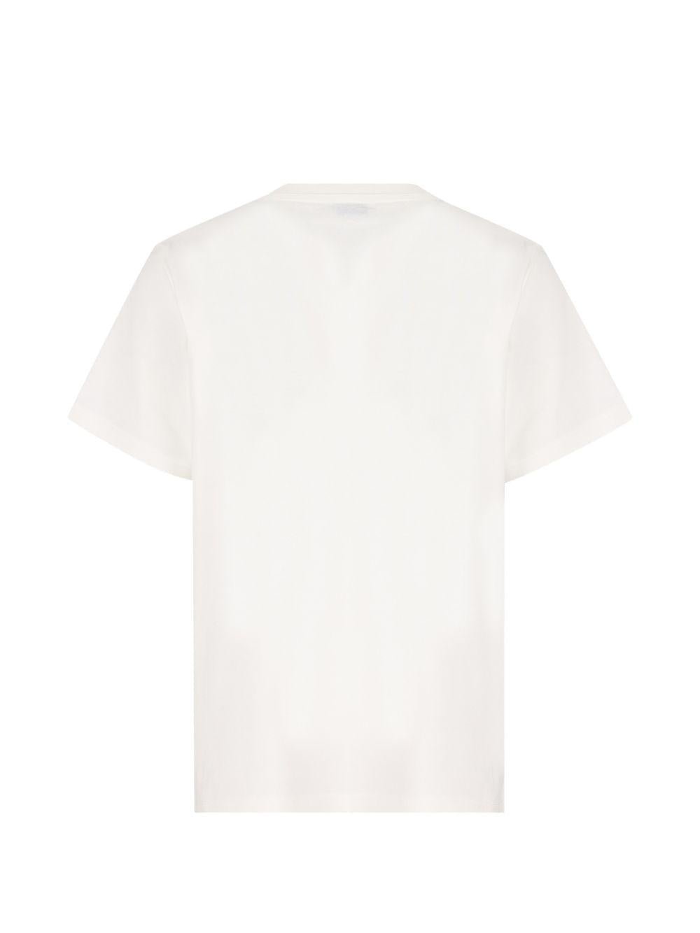 T-shirt per bambina Burberry Kids bianca con stampa orsetta - Rubino Kids