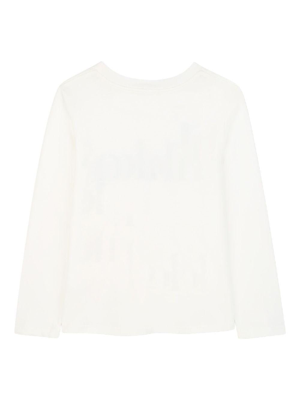 T-shirt per bambina Chloé Kis bianca con design con logo a contrasto - Rubino Kids