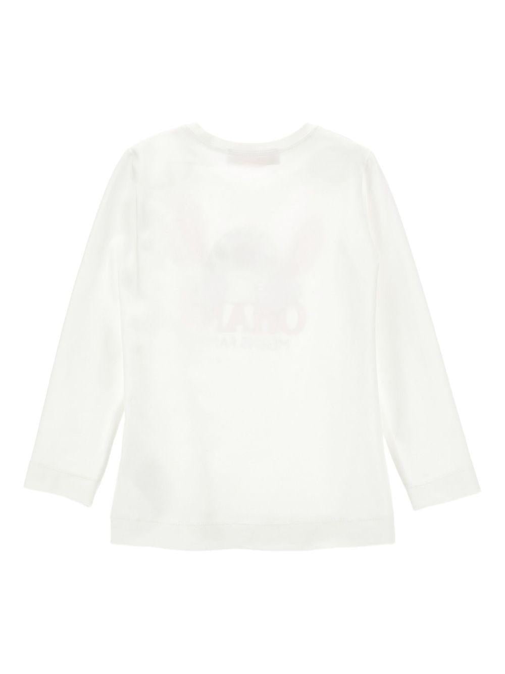 T-shirt per bambina Disney x Monnalisa bianco con stampa grafica Stitch - Rubino Kids