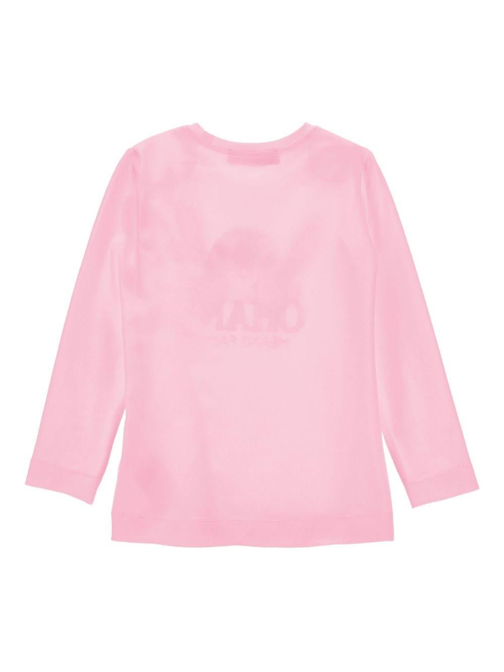 T-shirt per bambina Disney x Monnalisa rosa con stampa grafica Stitch - Rubino Kids