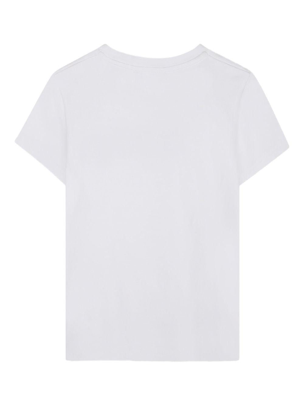 T-shirt per bambina Dkny Kids bianca con logo frontale - Rubino Kids