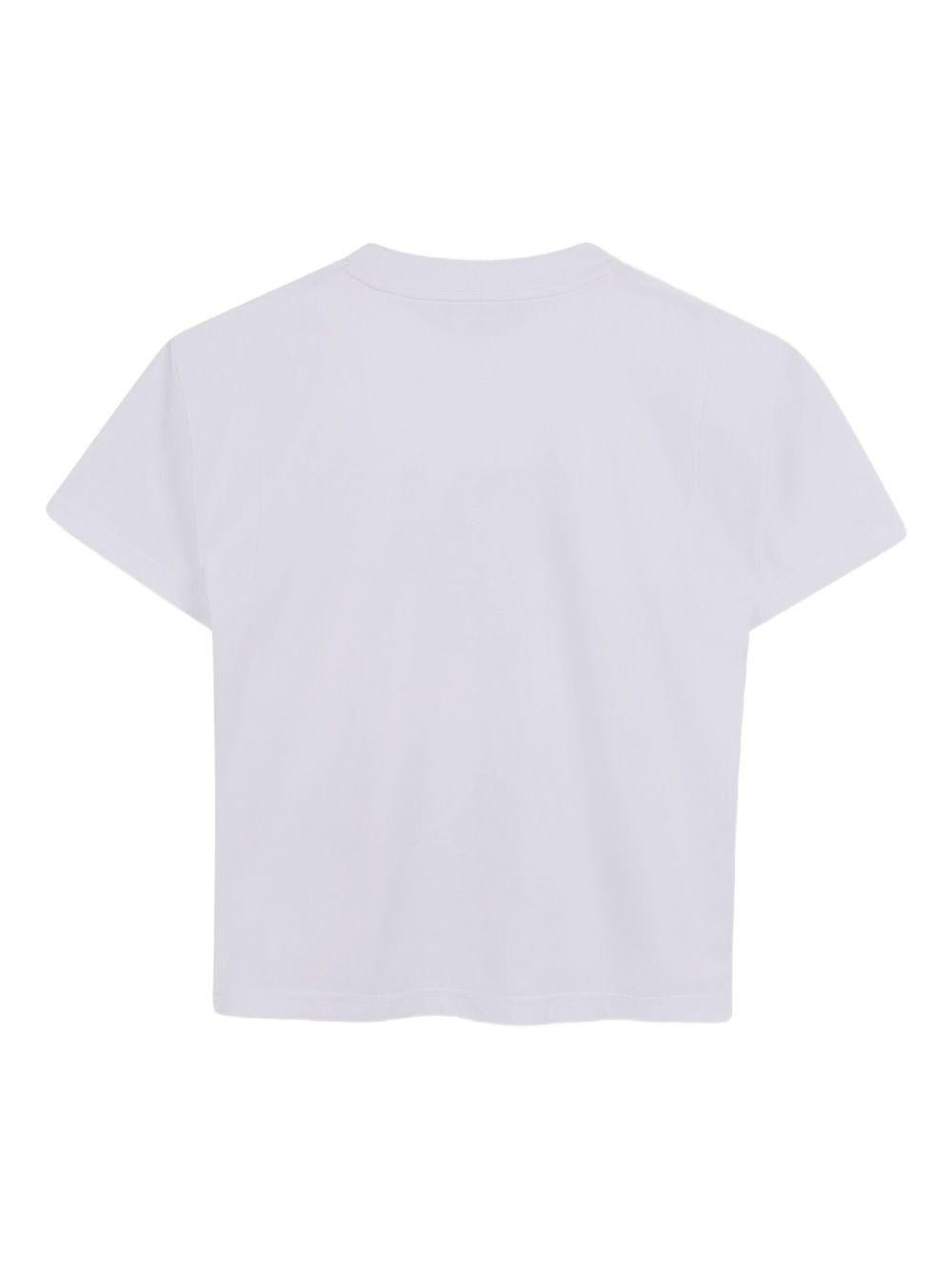 T-shirt per bambina DKNY Kids bianca con stampa con logo - Rubino Kids