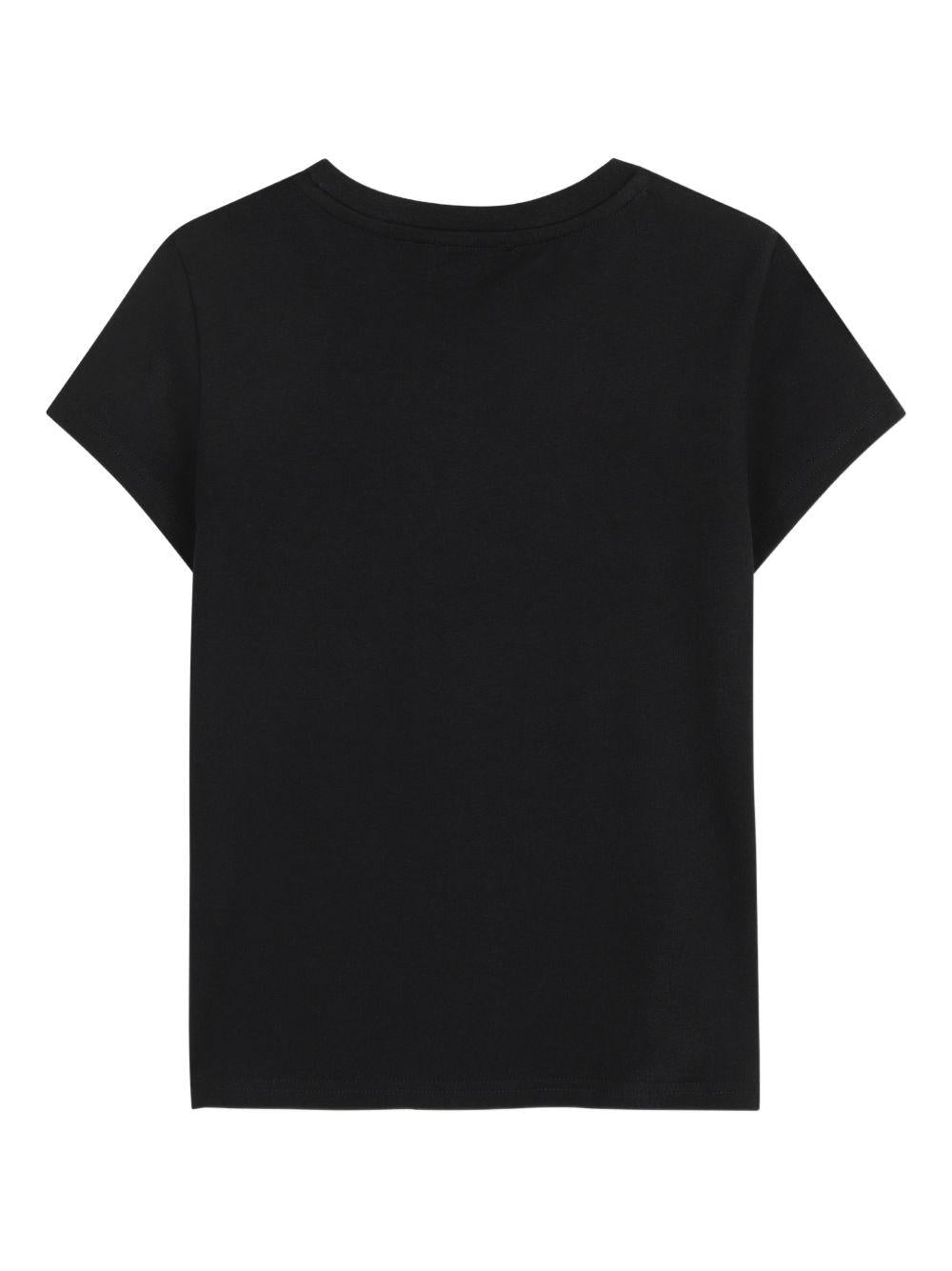 T-shirt per bambina Dkny Kids nera con dettaglio logo - Rubino Kids