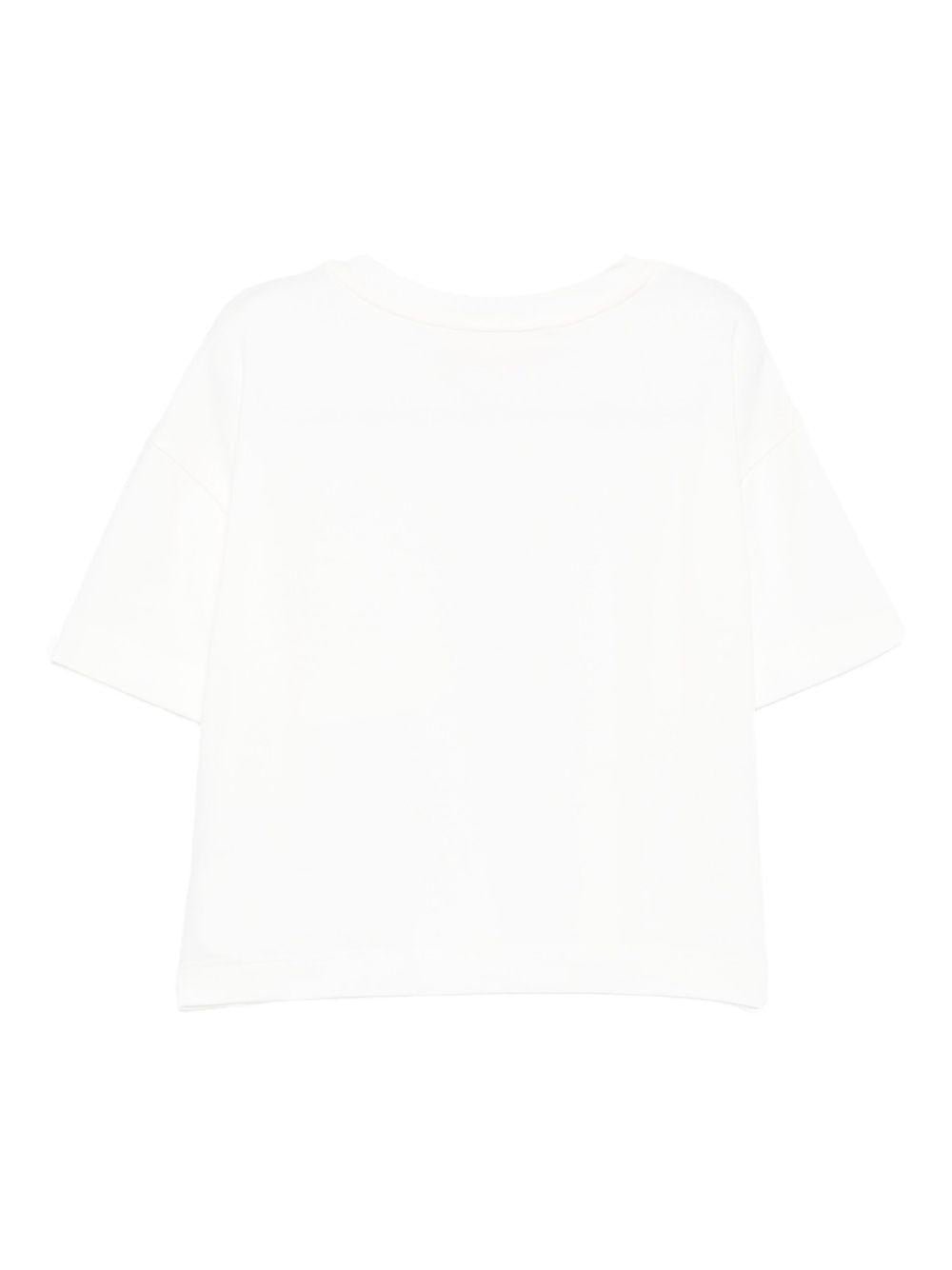 T-shirt per bambina Elisabetta Franchi La Mia Bambina bianco con logo - Rubino Kids