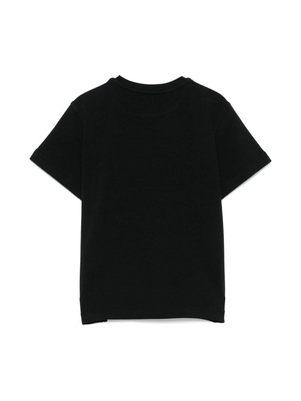T-shirt per bambina Elisabetta Franchi La Mia Bambina nero con logo ricamato - Rubino Kids