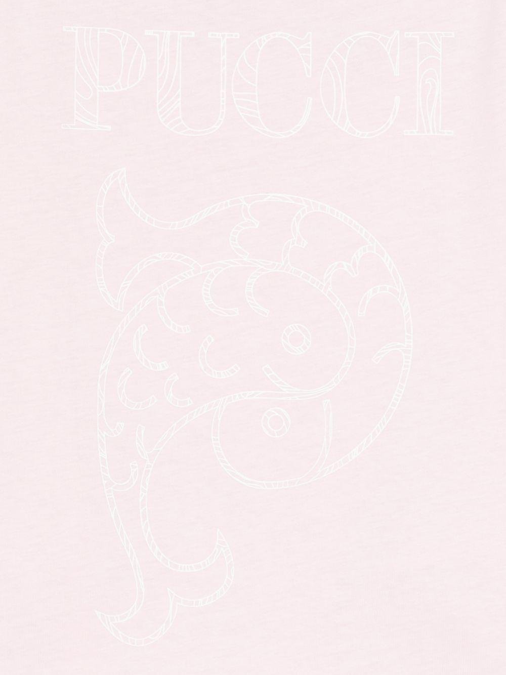 T-shirt per bambina Emilio Pucci Junior rosa con stampa grafica - Rubino Kids