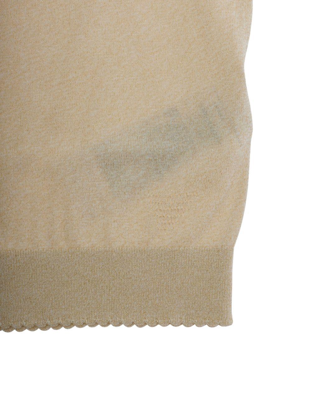 T-shirt per bambina Emporio Armani Kids beige con maniche corte a sbuffo - Rubino Kids