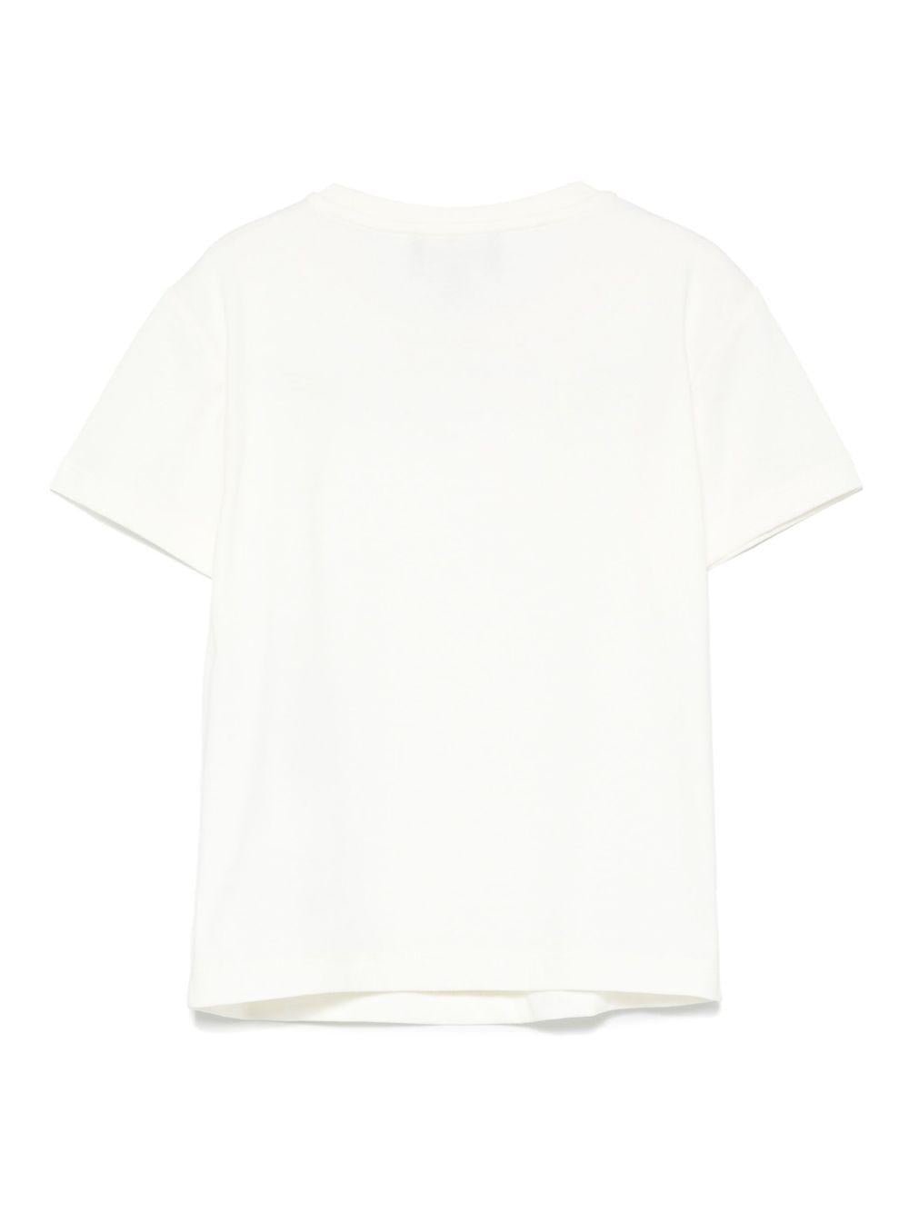 T-shirt per bambina Emporio Armani Kids bianca con logo - Rubino Kids