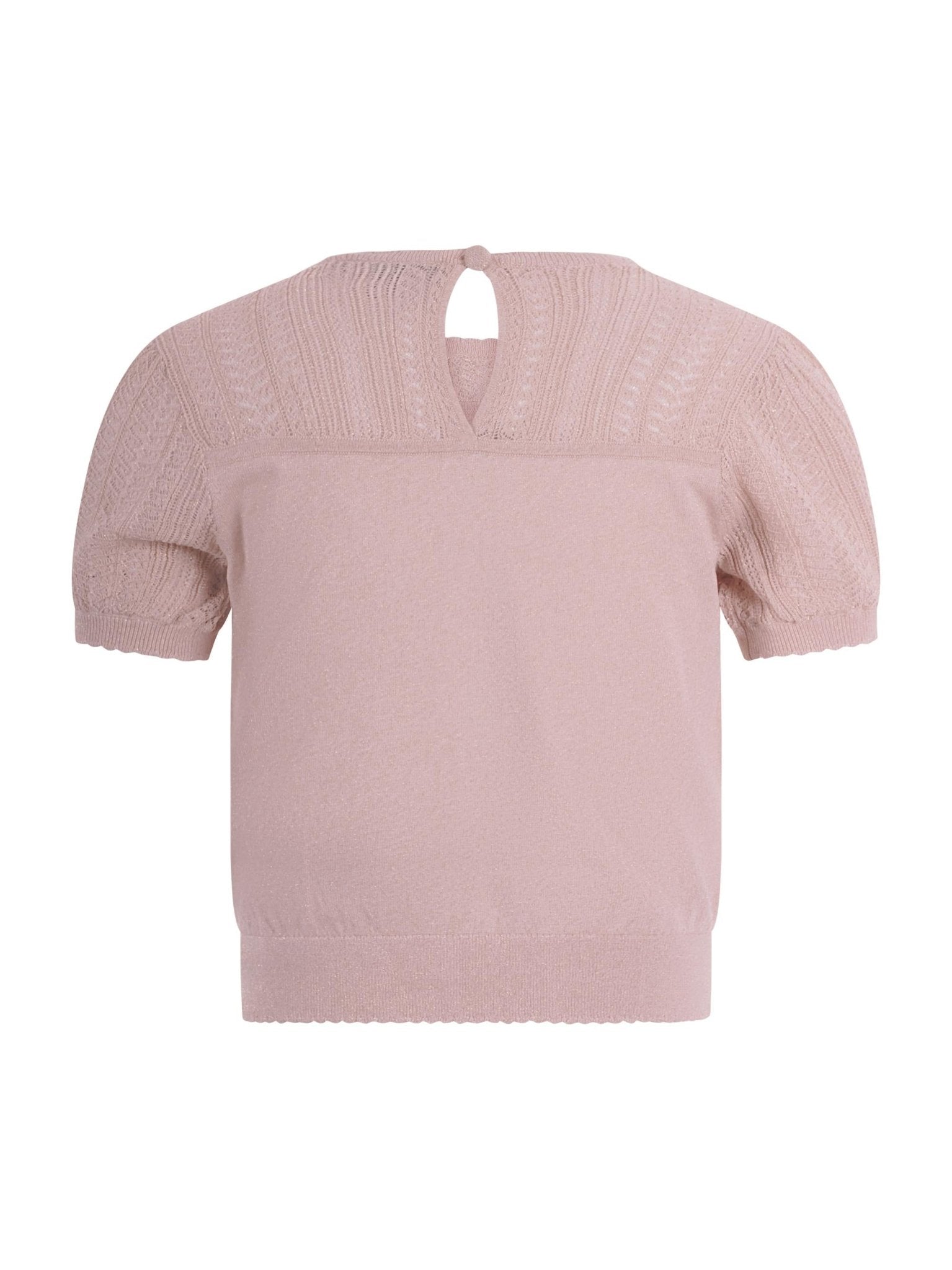 T-shirt per bambina Emporio Armani Kids rosa con maniche corte a sbuffo - Rubino Kids
