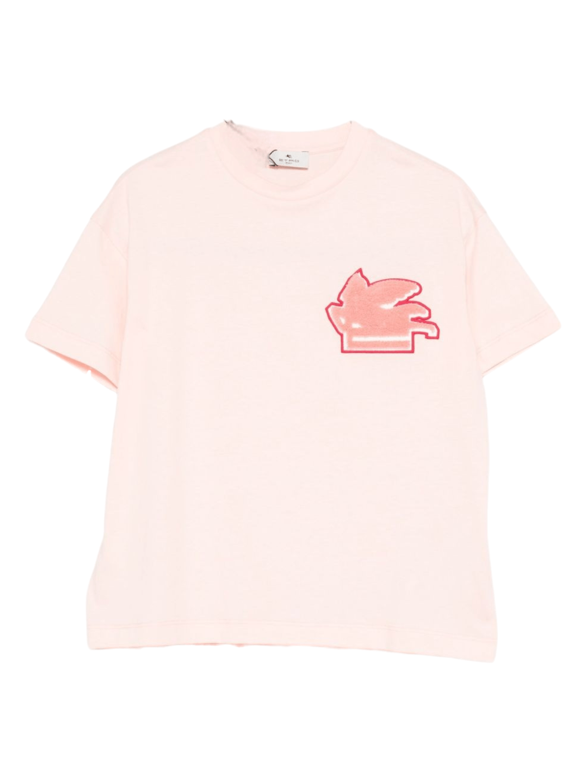 T-shirt per bambina ETRO KIDS rosa con motivo Pegaso - Rubino Kids