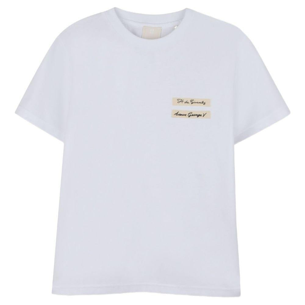 T-shirt per bambina Givenchy Kids bianca con logo sul davanti - Rubino Kids