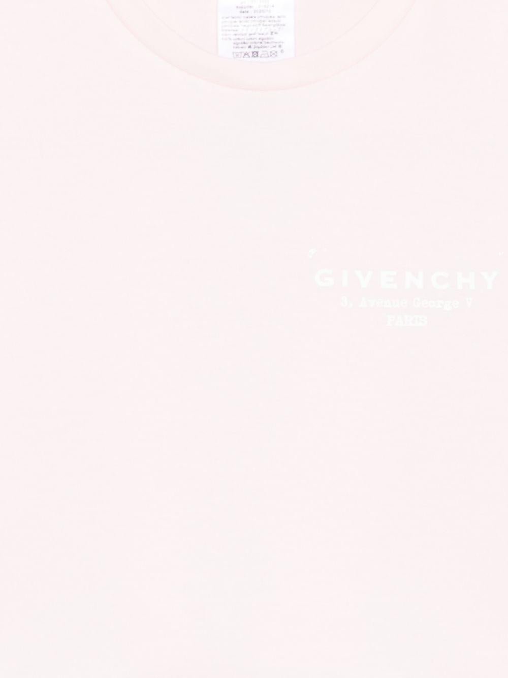 T-shirt per bambina Givenchy Kids rosa con logo sul davanti - Rubino Kids