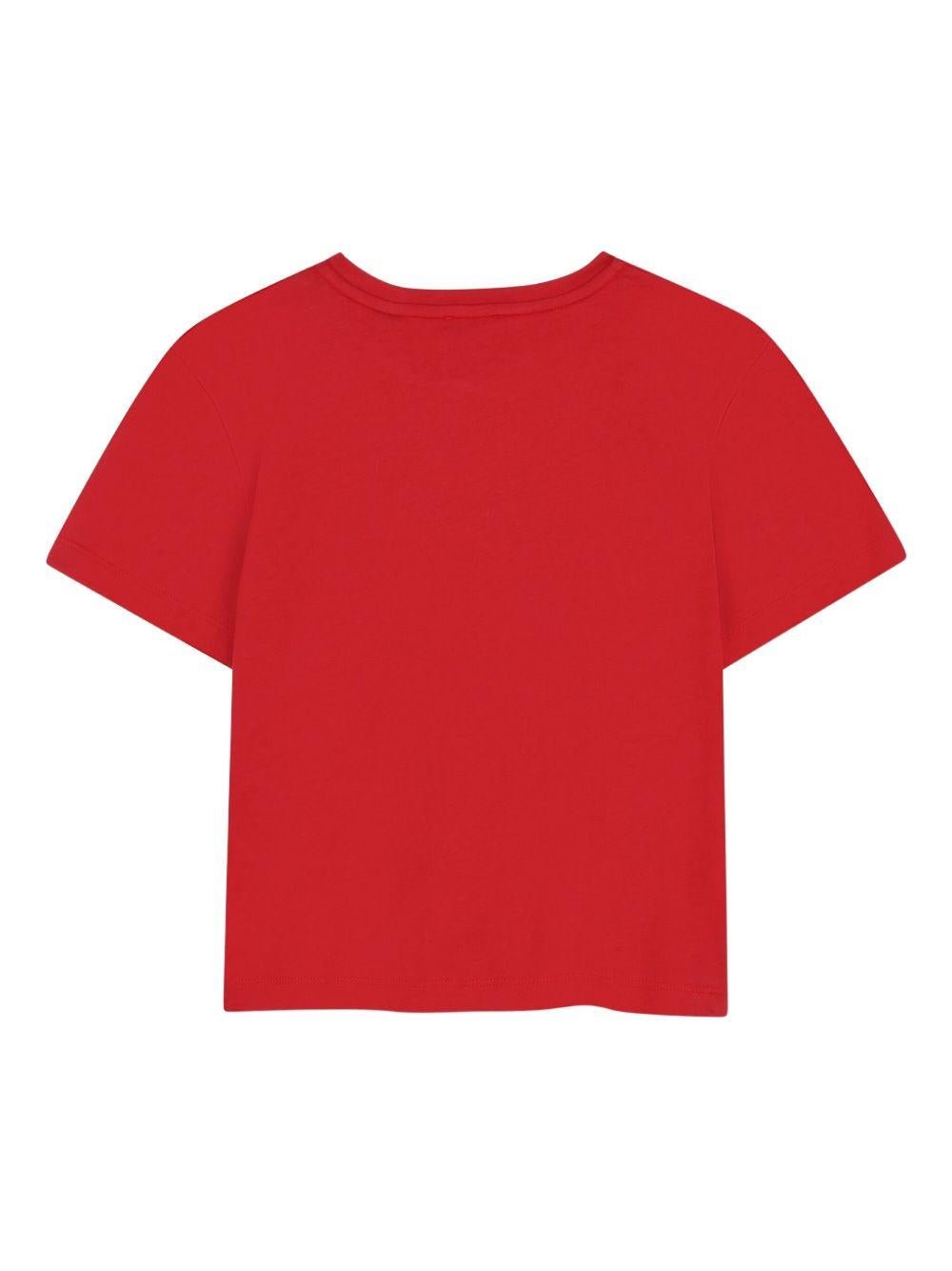 T-shirt per bambina Givenchy Kids rosso con ricamo logo - Rubino Kids