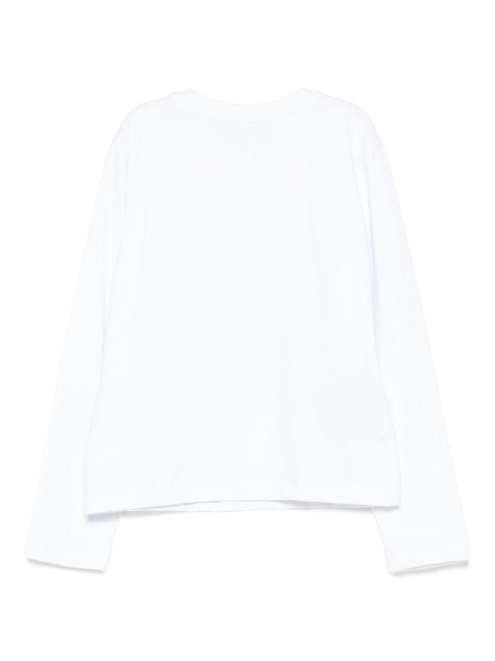 T-shirt per bambina John Richmond Junior bianco con decorazione con strass - Rubino Kids