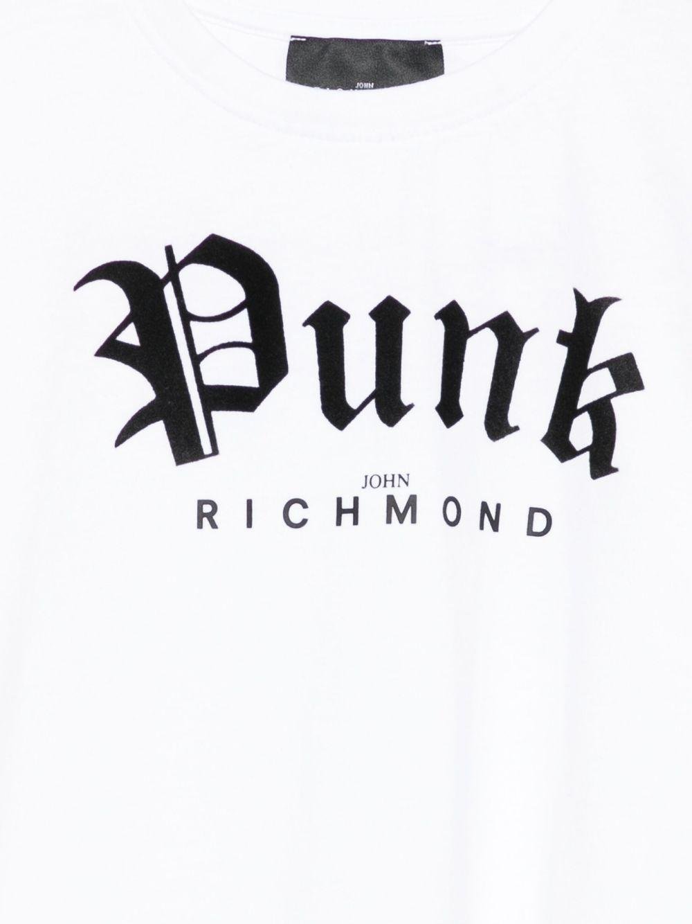 T-shirt per bambina John Richmond Junior bianco con stampa grafica - Rubino Kids