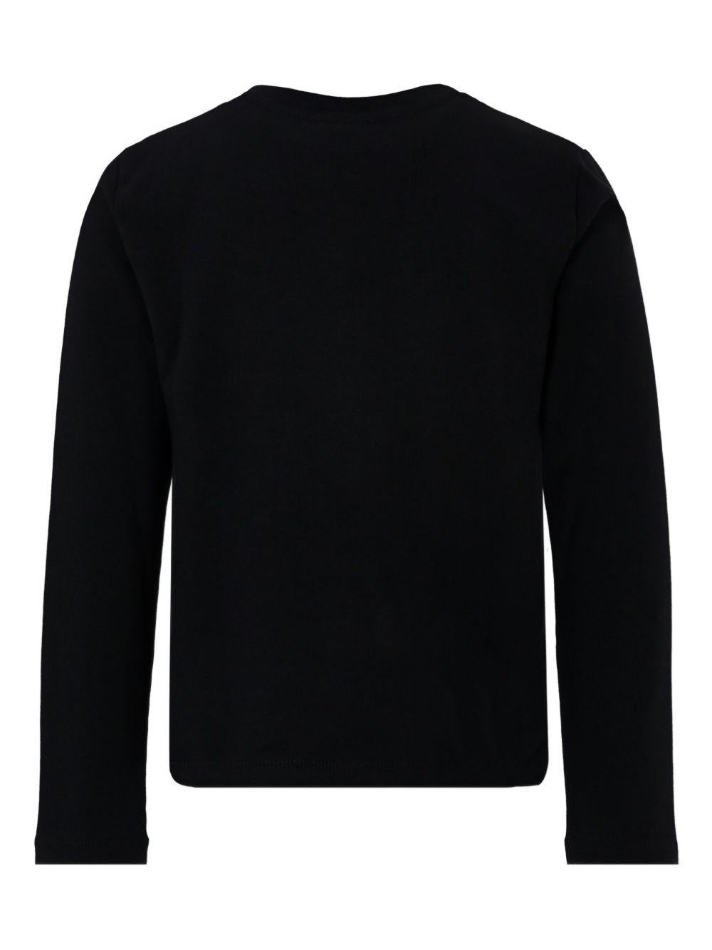 T-shirt per bambina John Richmond Junior nero con logo glitter - Rubino Kids