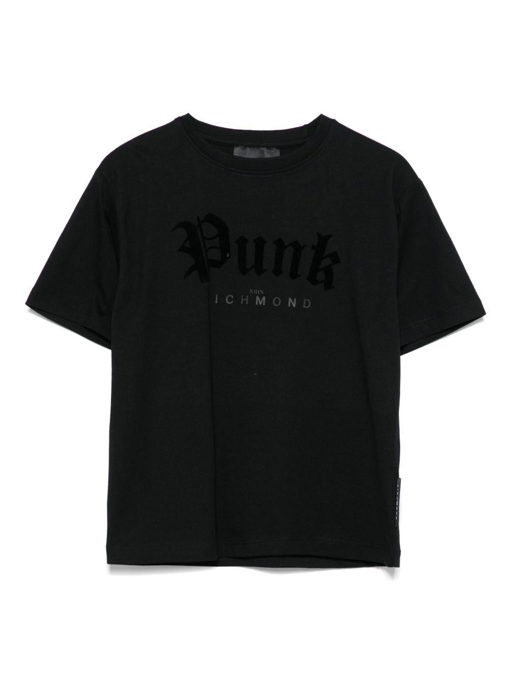 T-shirt per bambina John Richmond Junior nero con stampa grafica - Rubino Kids