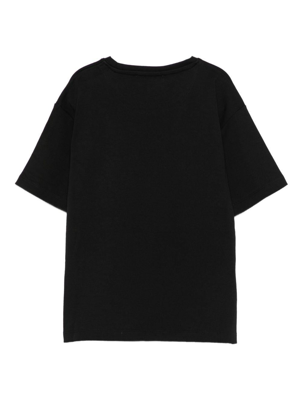 T-shirt per bambina John Richmond Junior nero con stampa logo - Rubino Kids