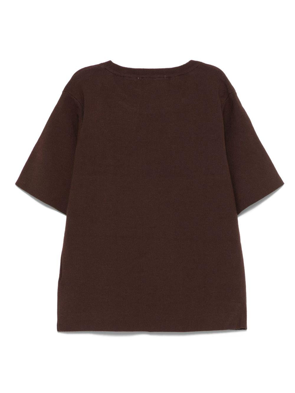 T-shirt per bambina Laneus Kids marrone con logo ricamato - Rubino Kids