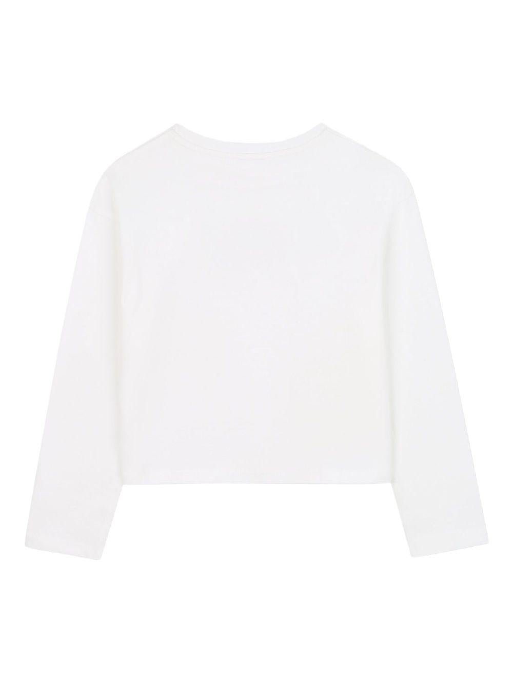 T-shirt per bambina Michael Kors Kids bianca con dettaglio logo - Rubino Kids