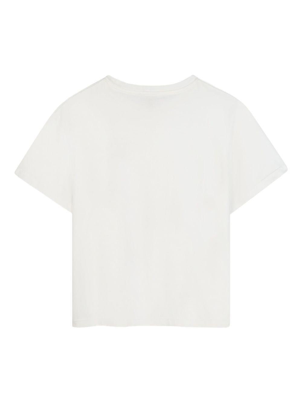 T-shirt per bambina Michael Kors Kids bianca con logo - Rubino Kids