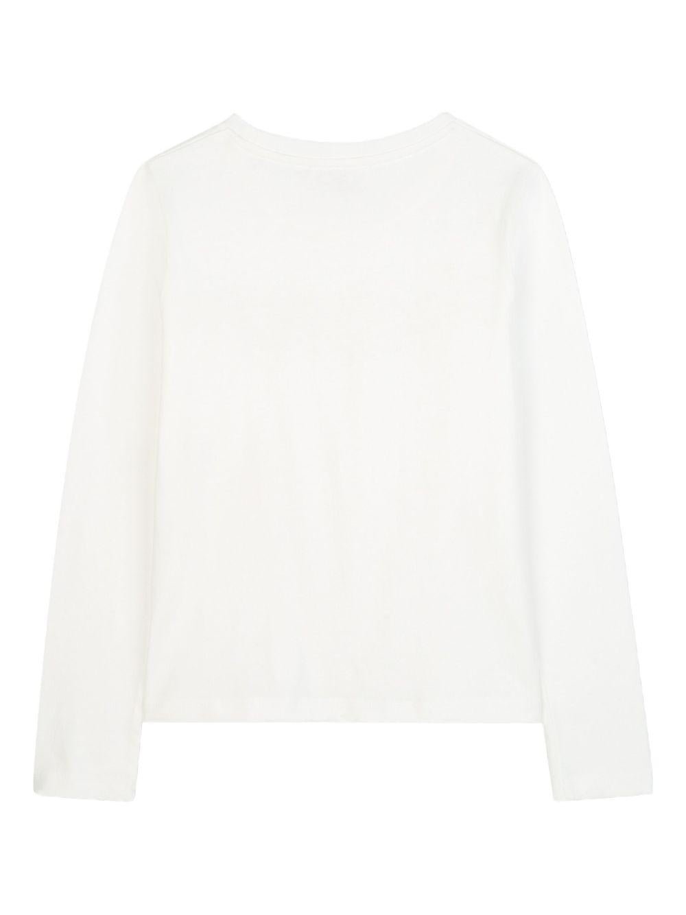 T-shirt per bambina Michael Kors Kids bianca con logo sul davanti - Rubino Kids