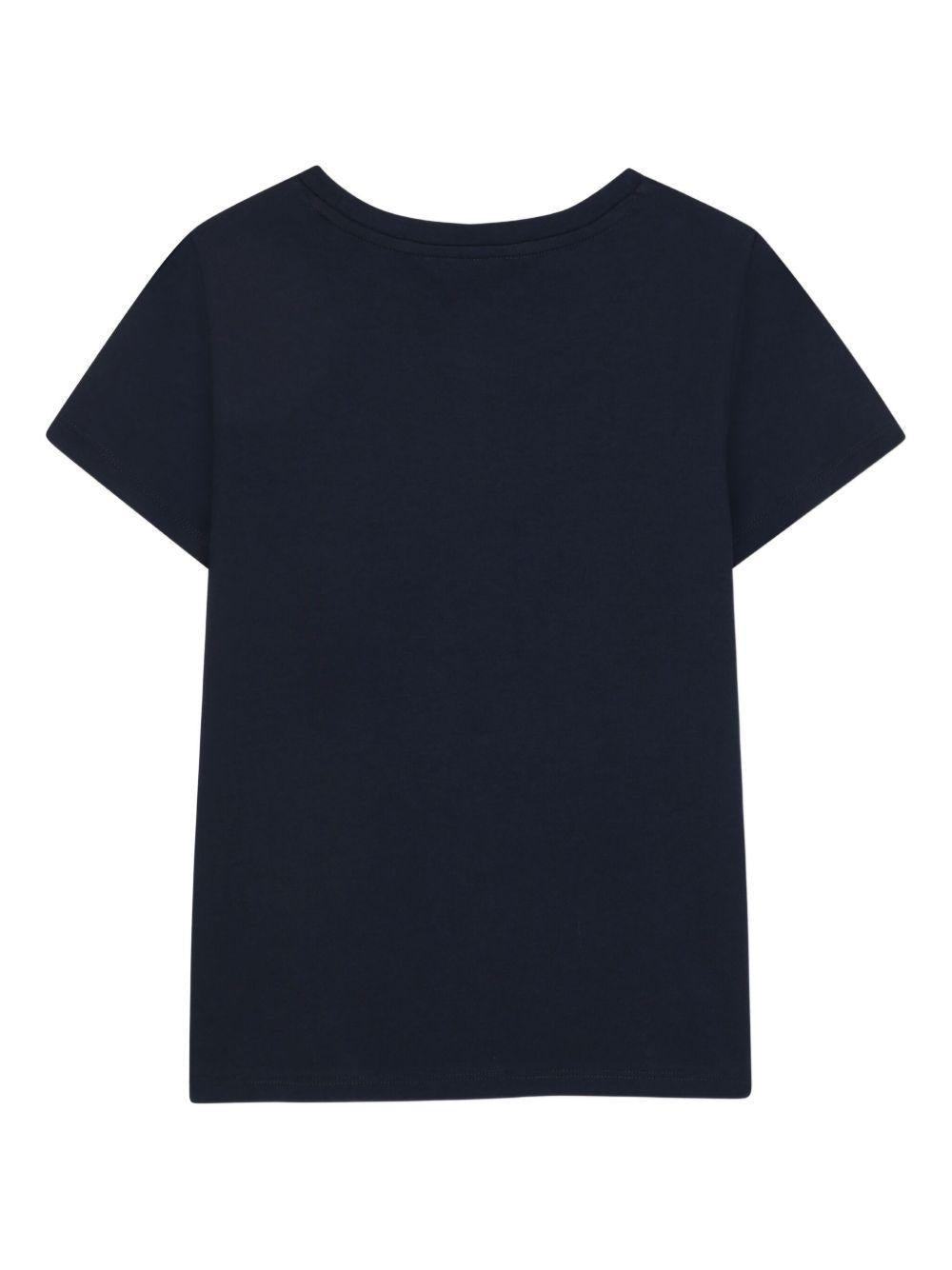 T-shirt per bambina Michael Kors Kids blu con logo dorato - Rubino Kids