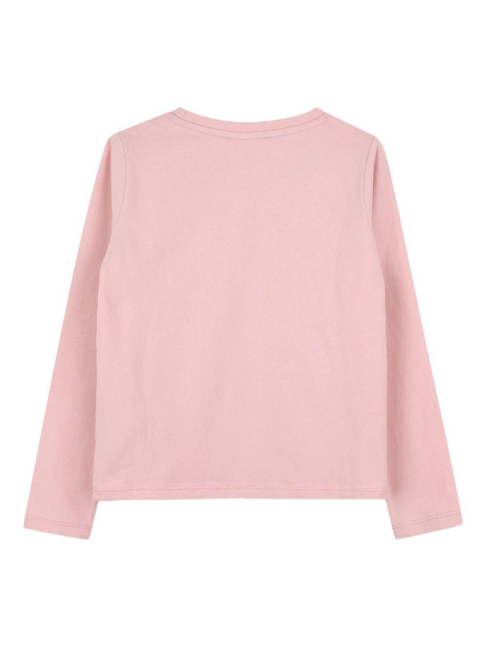T-shirt per bambina Michael Kors Kids rosa con ricamo logo - Rubino Kids