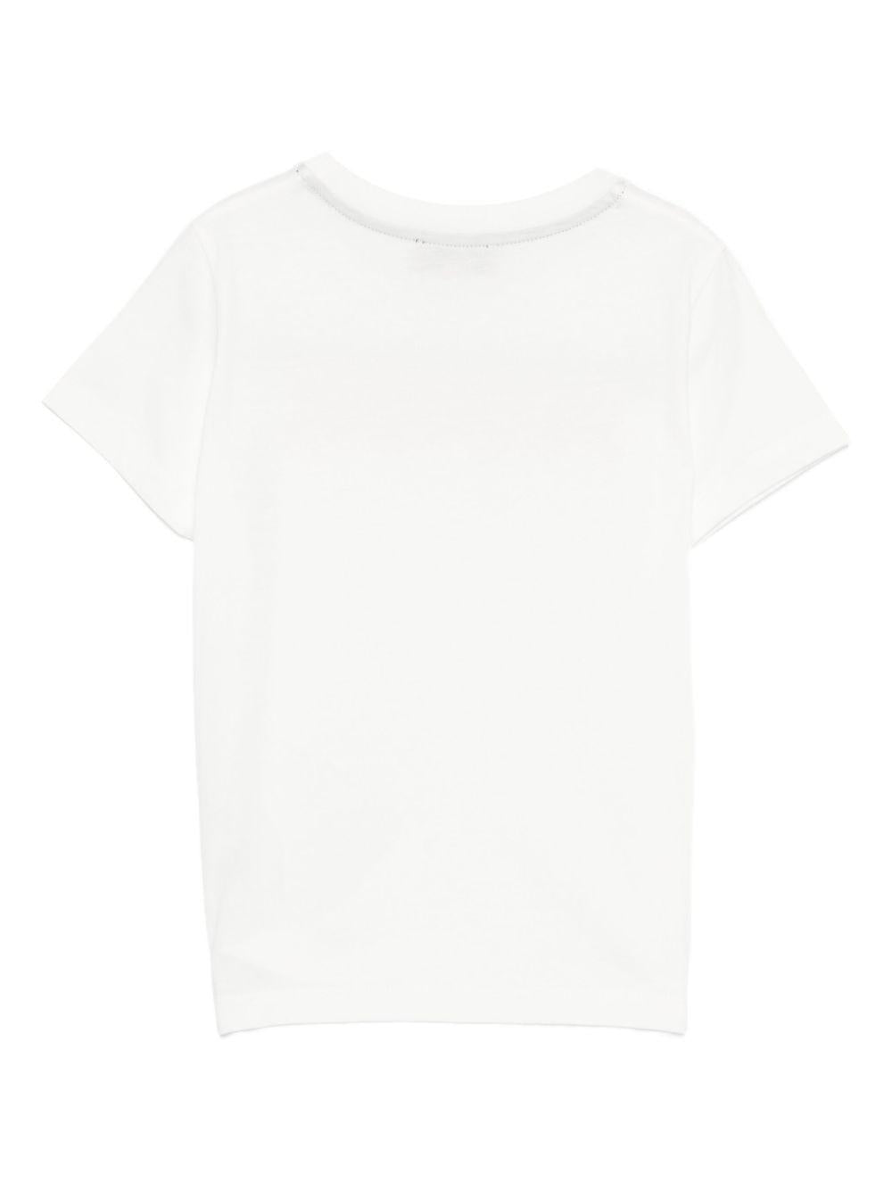 T-shirt per bambina Missoni Kids bianco con logo di paillettes - Rubino Kids