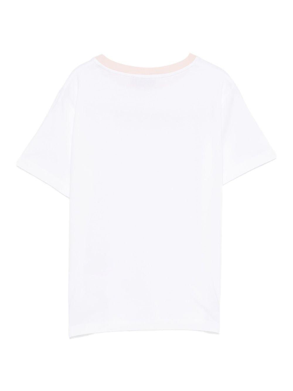 T-shirt per bambina Missoni Kids bianco con logo motivo a zigzag - Rubino Kids