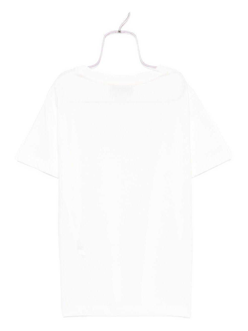 T-shirt per bambina Missoni Kids bianco con logo ricamato - Rubino Kids