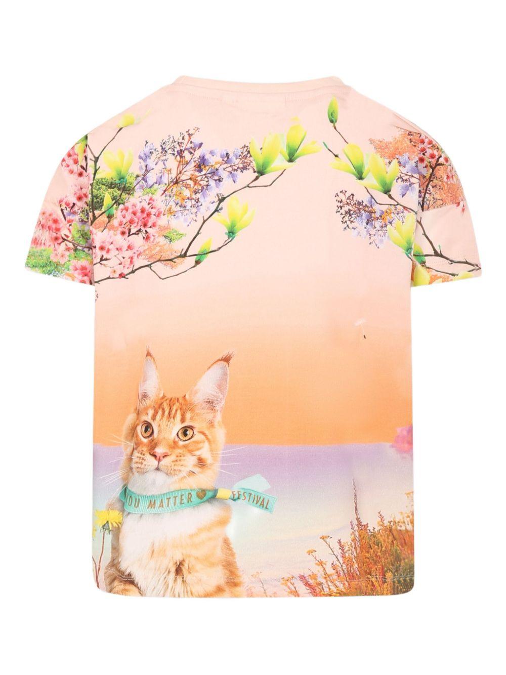 T-shirt per bambina Molo rosa con stampa grafica - Rubino Kids