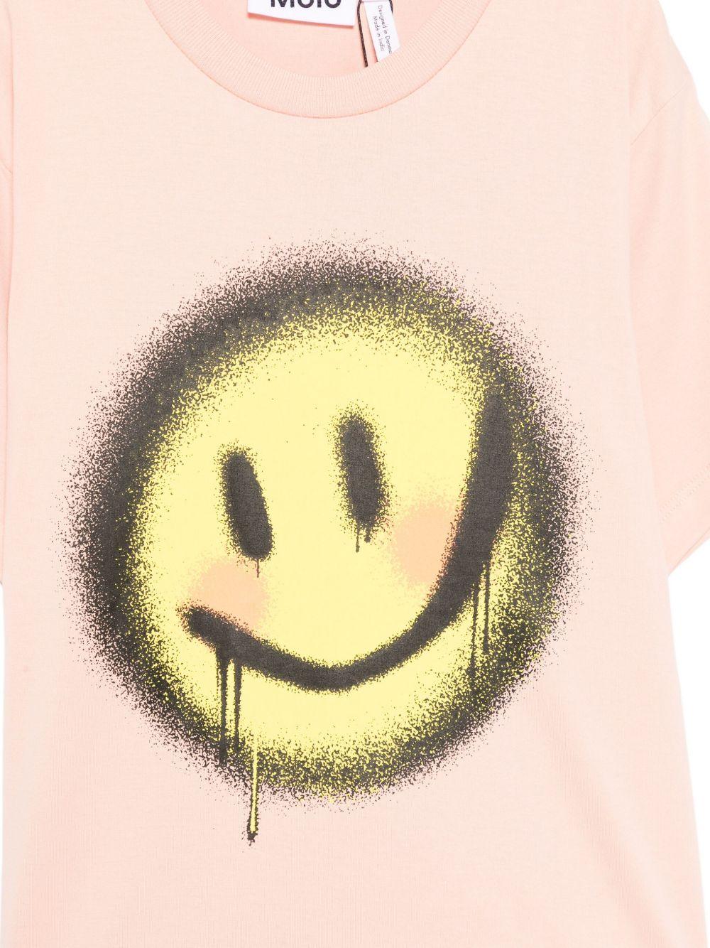 T-shirt per bambina Molo rosa con stampa smiley - Rubino Kids