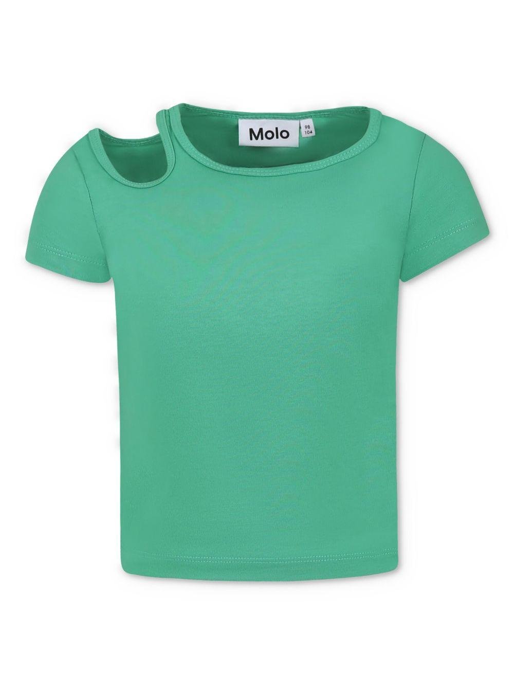 T-shirt per bambina Molo verde con dettaglio cut - out - Rubino Kids