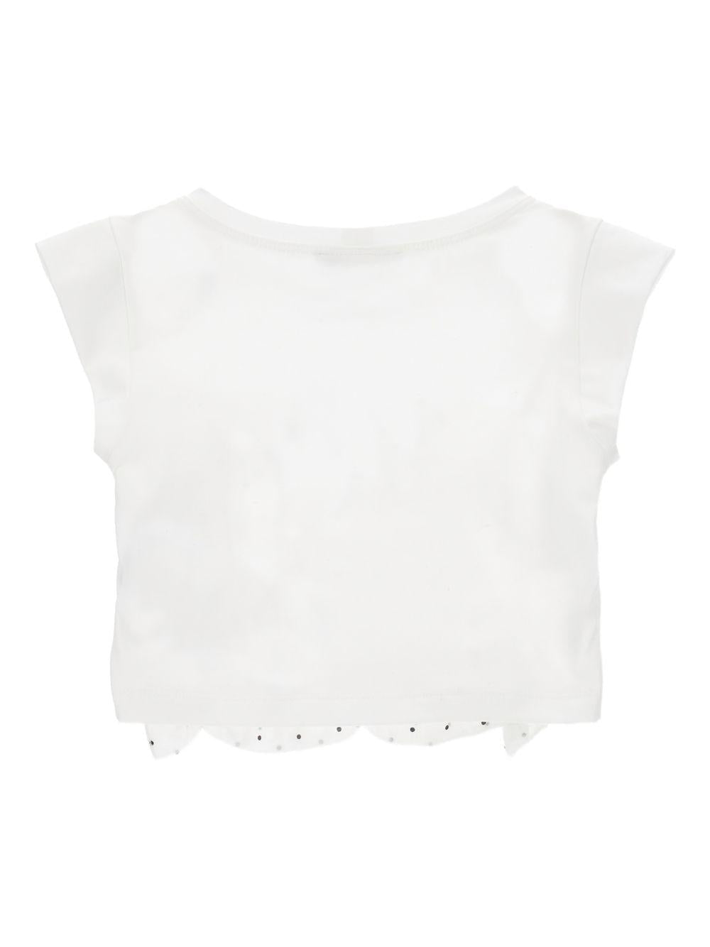 T-shirt per bambina Monnalisa bianca a pois - Rubino Kids