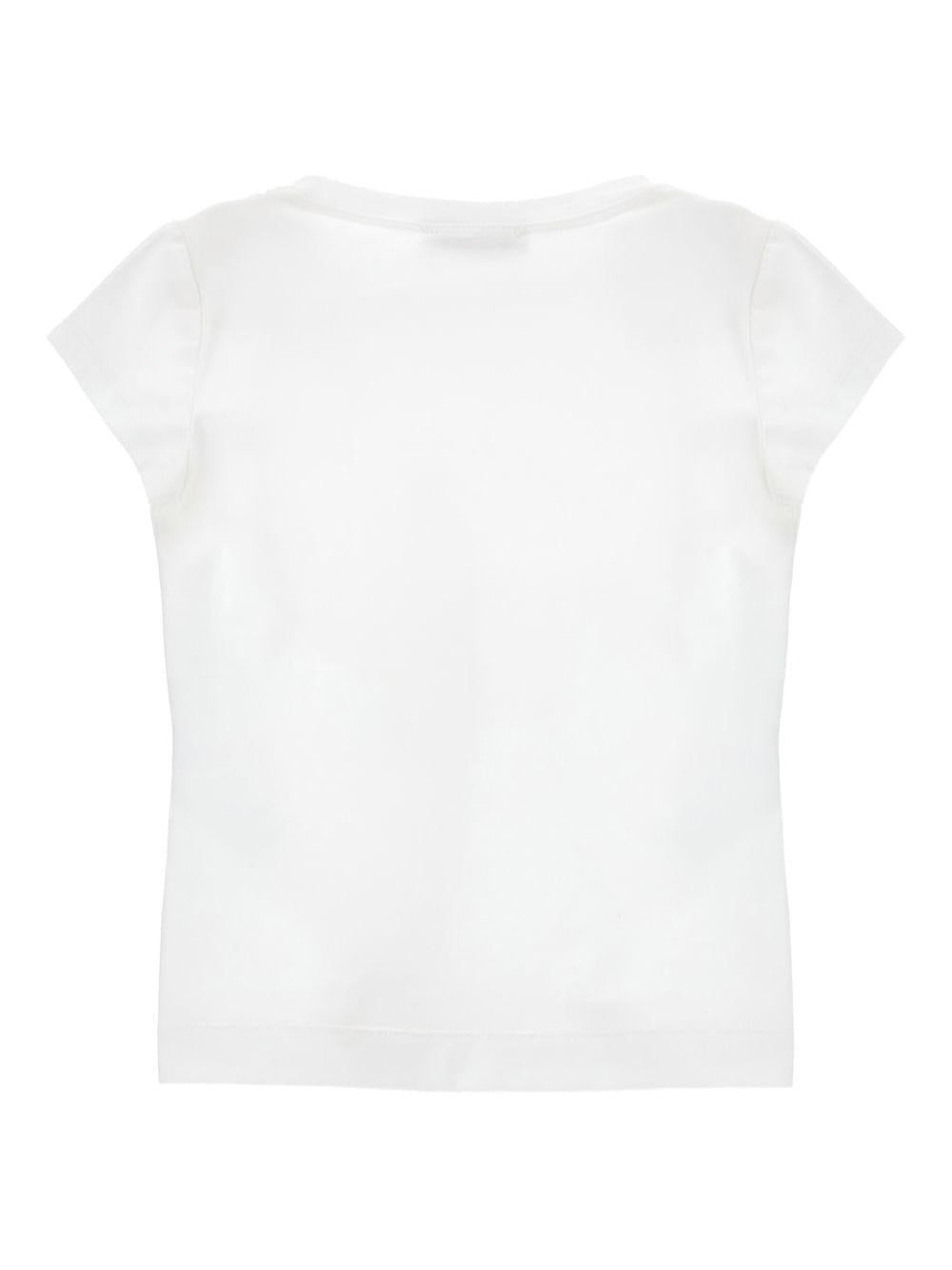 T-shirt per bambina Monnalisa bianca con stampa a fiori - Rubino Kids