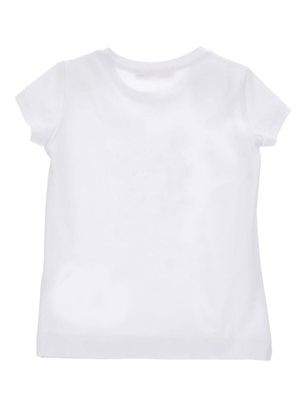 T-shirt per bambina Monnalisa bianca con stampa grafica cane - Rubino Kids