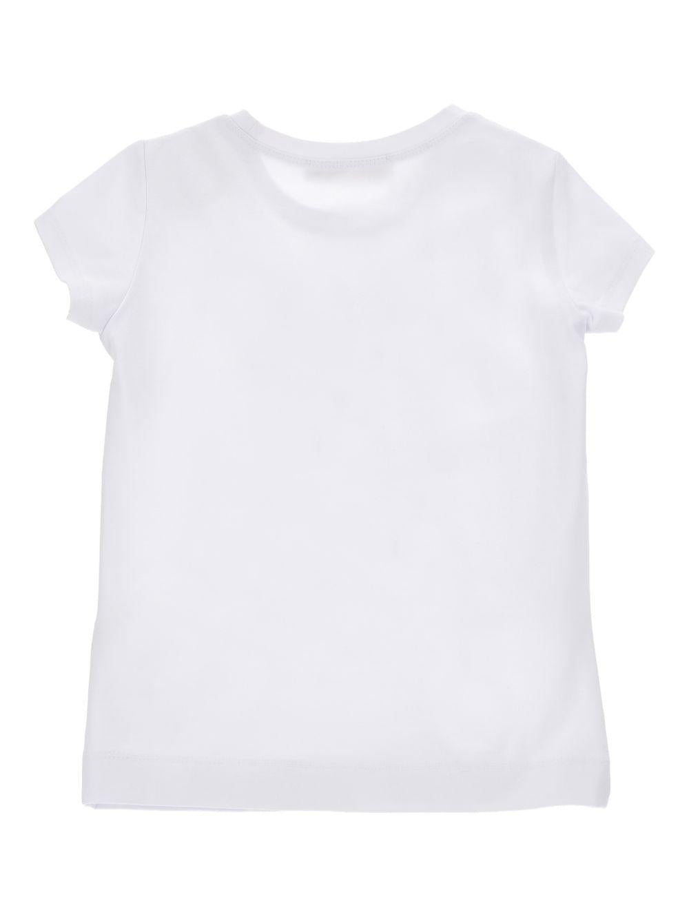 T-shirt per bambina Monnalisa bianca con stampa grafica Trilli - Rubino Kids