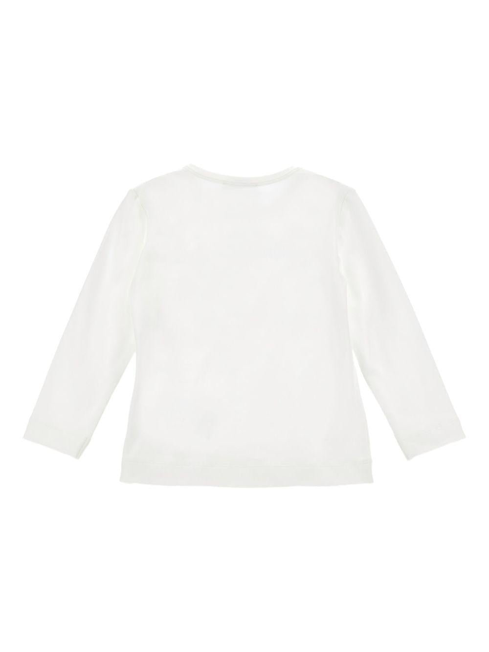 T-shirt per bambina Monnalisa bianco con design con testo Love - Rubino Kids