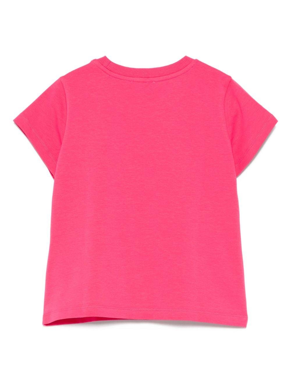 T-shirt per bambina Moschino Kids fucsia con logo Teddy Bear - Rubino Kids