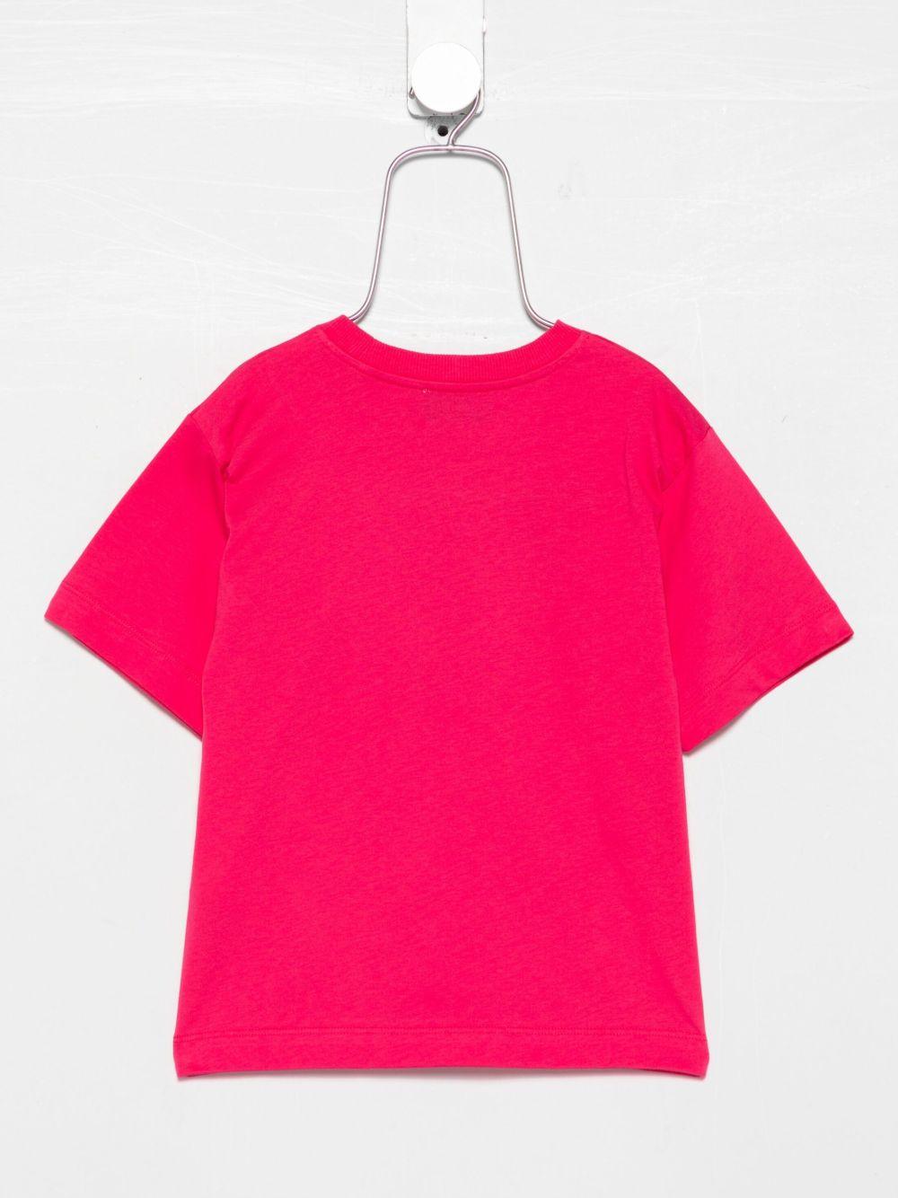 T-shirt per bambina Moschino Kids fucsia con motivo Teddy Bear - Rubino Kids